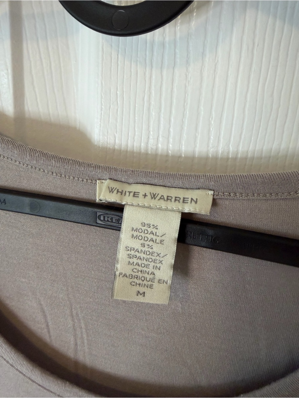 White + Warren Light Gray Long-Sleeve Scoop Neck Women's Top - Picture 3 of 3